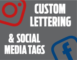 Custom Lettering & Social Media Tags