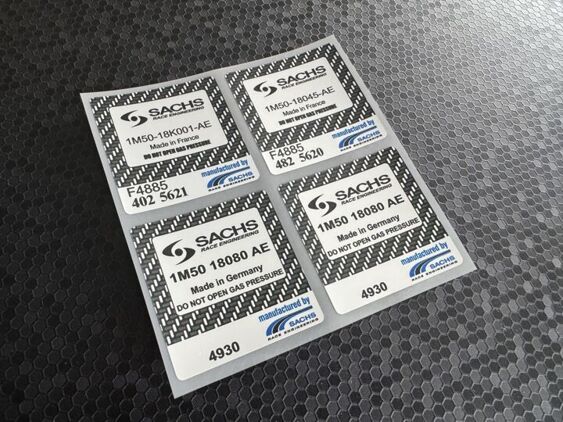 Sachs Shock Absorber Decals - Focus RS Mk1