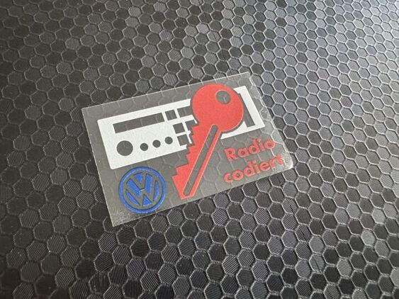 Volkswagen Radio Code Decal