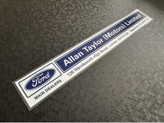 Allan Taylor Motors Limited - Ford - Wandsworth London - dealer sticker