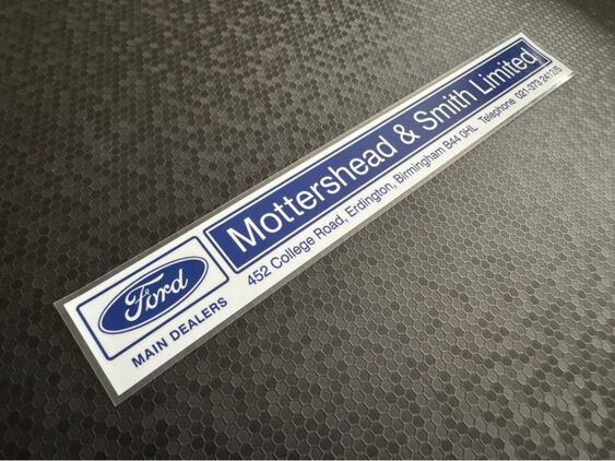 Mottershead & Smith Limited - Ford - Birmingham - Dealer Sticker