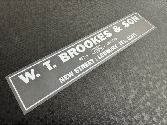 W T Brookes - Ford - Ledbury Herefordshire - Dealer Sticker