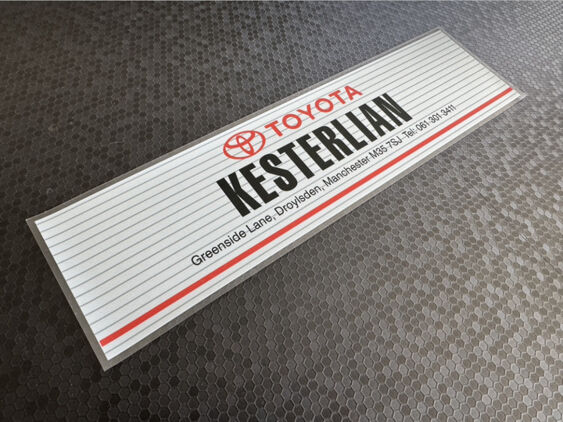 Kesterlian - Droylesden Manchester - Toyota - Dealer Sticker