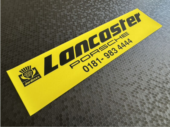 Lancaster - Porsche - London - Dealer Sticker