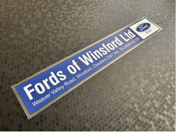 Fords of Winsford - Cheshire - Dealer Sticker