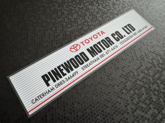 Pinewood Motor Co Ltd - Toyota - Caterham Streatham Coulsdon - Dealer Sticker