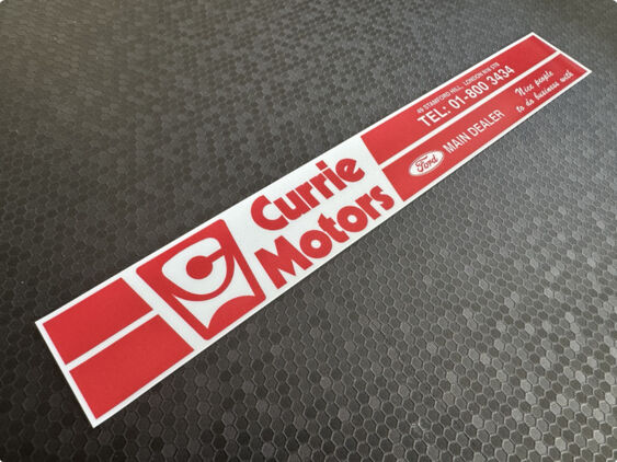 Currie Motors - Stoke Newington London - Ford - Dealer Sticker