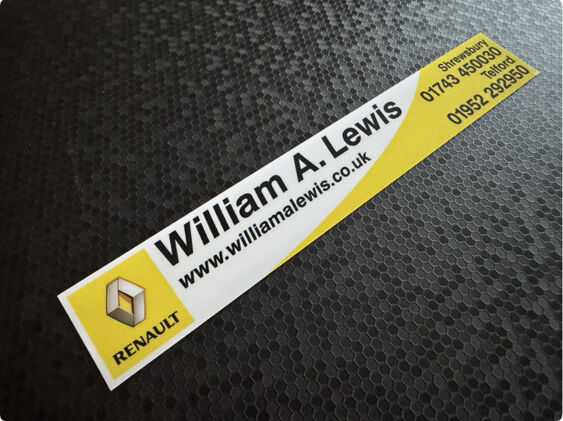 William A Lewis - Shrewsbury Telford - Renault - Dealer Sticker