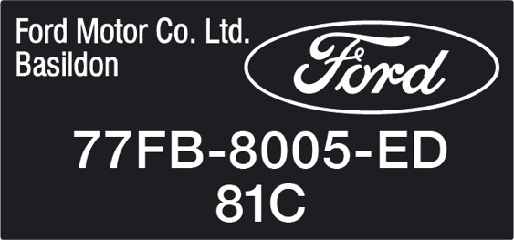 Fiesta Mk1 - Radiator decal - 77FB 8005 ED 81C