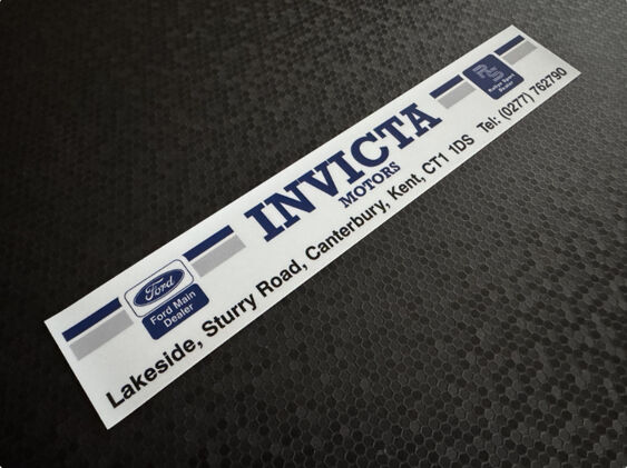Invicta Motors - Canterbury Kent - Ford - Dealer Sticker - V2