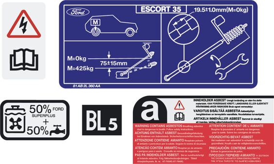 Escort Mk4 35 Van Under Bonnet Decals