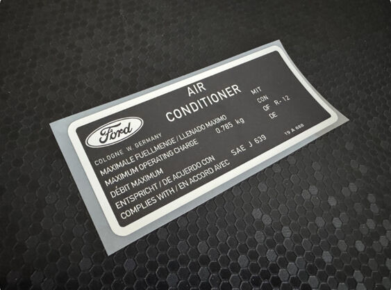 Air Conditioning Decal - 0.785kg - Black/Silver