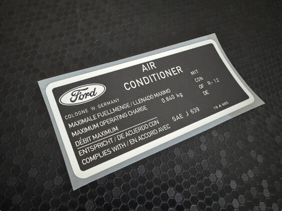 Air Conditioning Decal - 0.840kg - Black/Silver