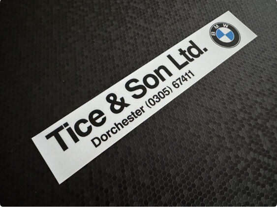 Tice and Son - BMW - Dorchester - Dealer Sticker