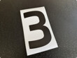 Number 3 - 270x160mm - Black on White - Qty 1
