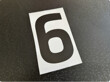 Number 6 - 270x160mm - Black on White - Qty 1
