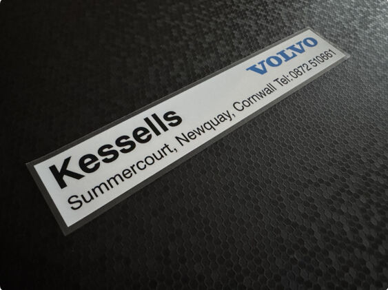 Kessells - Volvo - Newquay Cornwall - Dealer Sticker