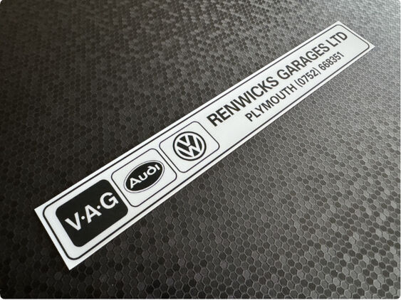 Renwicks Garages - Plymouth - VW Audi - Dealer Sticker