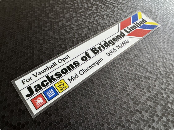 Jacksons of Bridgend - Vauxhall Opel - Dealer Sticker