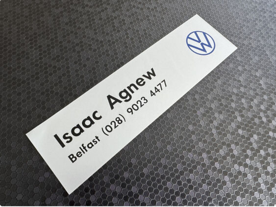 Isaac Agnew - Belfast - VW - Dealer Sticker - V2