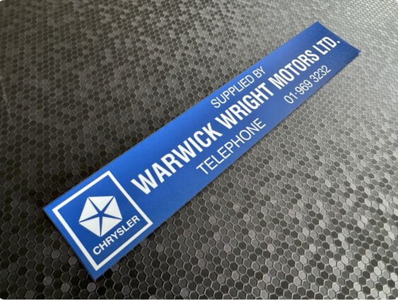 Warwick Wright Motors Ltd - London - Chrysler - Dealer Sticker