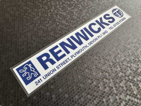 Renwicks - Peugeot Talbot - Plymouth - Dealer Sticker