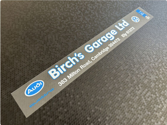 Birch's Garage - VW Audi - Cambridge - Dealer Sticker