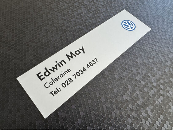 Edwin May - VW - Coleraine - Dealer Sticker