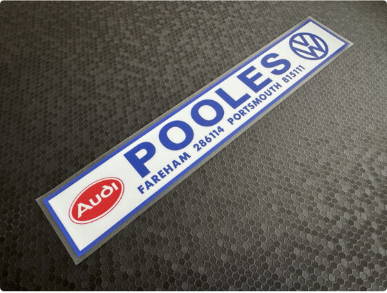 Pooles - VW Audi - Fareham Portsmouth - Dealer Sticker