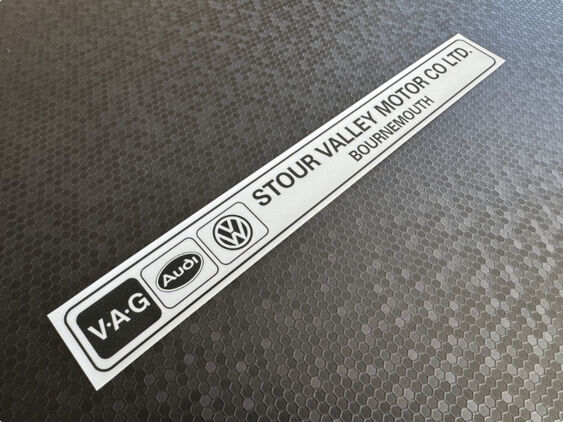 Stour Valley - VW Audi - Bournemouth - Dealer Sticker