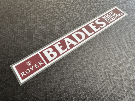 Beadles - Rover - Sidcup Kent - Dealer Sticker
