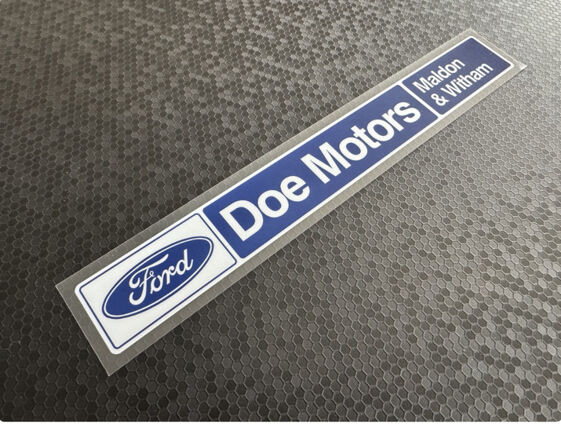 Doe Motors - Maldon and Witham - Ford - Dealer Sticker