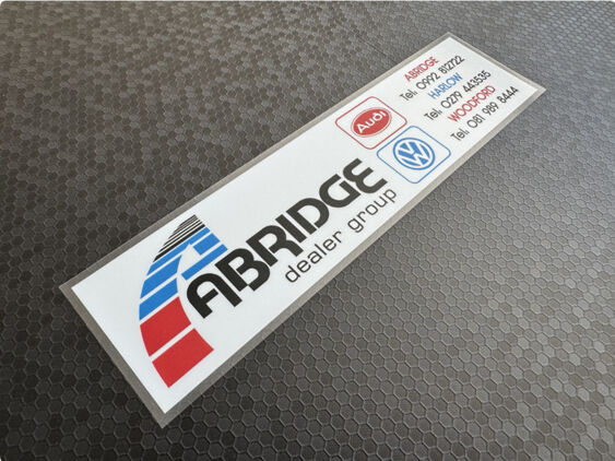 Abridge Dealer Group - VW Audi - Abridge Harlow Woodford - Dealer Sticker