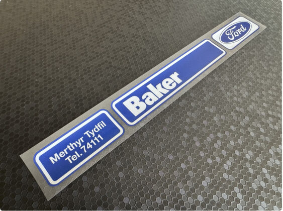 Baker - Ford - Merthyr Tydfil - Dealer Sticker