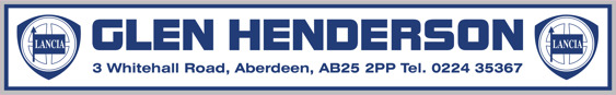 Glen Henderson - Aberdeen - Lancia - Dealer Sticker