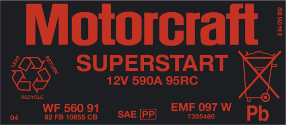 Motorcraft Superstart 097 Battery Decals - 7305480