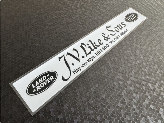 J V Like and Sons - Land Rover - Hay on Wye - Dealer Sticker