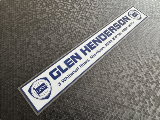 Glen Henderson - Aberdeen - Lancia - Dealer Sticker