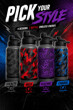 Water bottles with pattern wrap