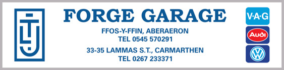 Forge Garage - Aberaeron Camarathen - VW Audi - Dealer Sticker