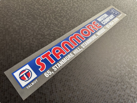 Stanmore Motor Company - Middlesex - Peugeot Talbot - Dealer Sticker