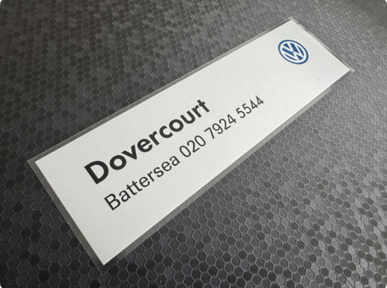 Dovercourt - VW - Battersea - Dealer Sticker
