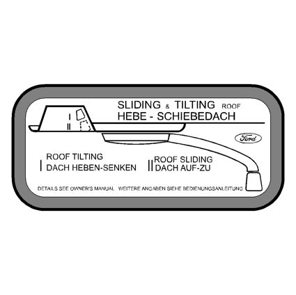 Sunroof Opening Instructions Decal