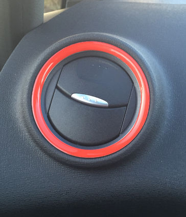 Fiesta Mk6 - GEL Badge Rings for Heater Vent Surrounds - FACELIFT Model ONLY