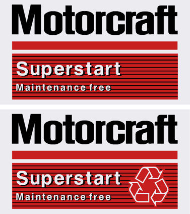 Motorcraft Battery Decals