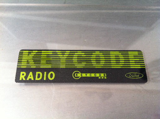 Ford Radio Keycode Decal