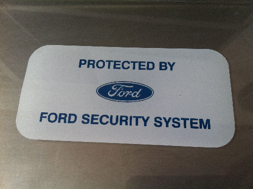 Ford Security System Decal