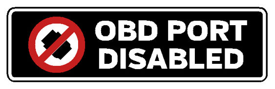 OBD Port Disabled Decal