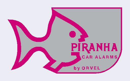 Piranha Car Alarm Decal