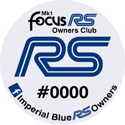 Focus Mk1 RS - Imperial Blue Owners Club - Build Number Window Sticker